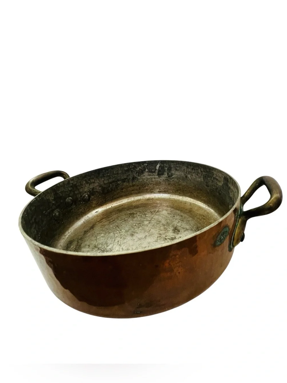 E. Dehillerin Hammered Copper Pan with Dual Handles